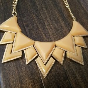 Peach and gold statement necklace